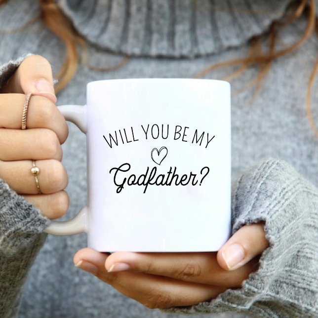 Caneca De Café Você Será Meu Padrinho? Mãe Simples para Ser (Will You Be My Godfather? Simple Mother to Be Coffee Mug)