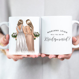 Caneca De Café Você será minha dama de Bridesmaid? Meninas Em Pal