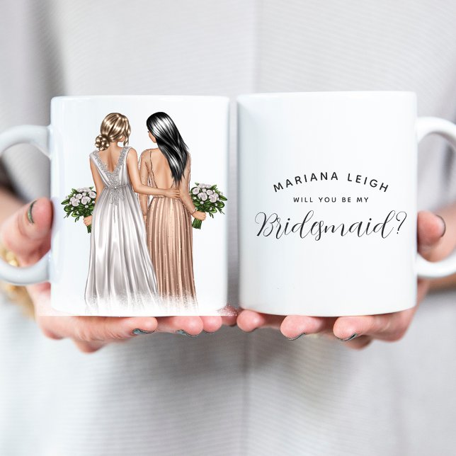 Caneca De Café Você será minha dama de Bridesmaid? Meninas Em Pal (Criador carregado)