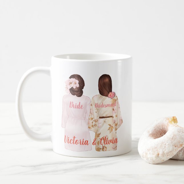 Caneca De Café Você será minha dama de Bridesmaid Mug? (Com Donut)