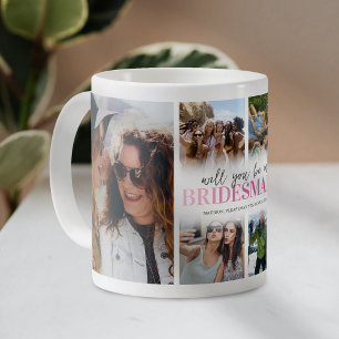 Caneca De Café Você Será Minha Dama de Honra Colagem de Fotos