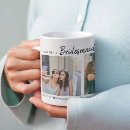 Caneca De Café Você Será Minha Dama de Honra Moderna? | Colagem d