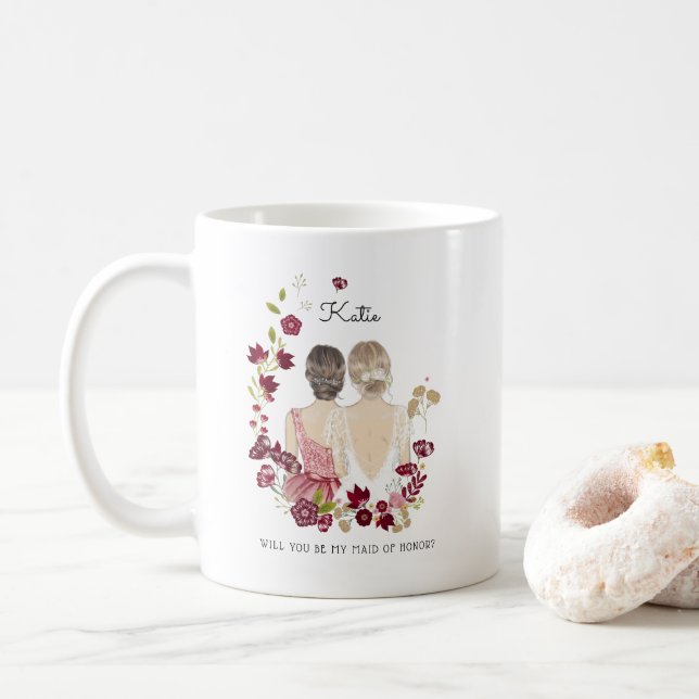Caneca De Café Você será minha Dama de Honra/Proposta de Dama de  (Com Donut)