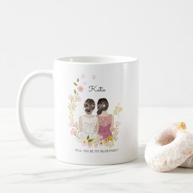 Caneca De Café Você será minha Dama de Honra/Proposta de Dama de  (Com Donut)