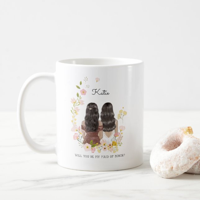 Caneca De Café Você será minha Dama de Honra/Proposta de Dama de  (Com Donut)