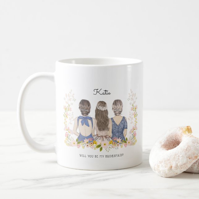 Caneca De Café Você será minha Dama de Honra/Proposta de Dama de  (Com Donut)