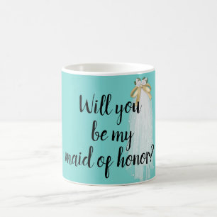 Caneca De Café Você será minha madrinha de casamento? personali