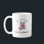 Caneca De Café Você será minha proposta de madrinha de casamento<br><div class="desc">Surpreenda seu **melhor amigo** ou **irmã*** com uma proposta sensata e elegante **Madrinha de casamento** usando esta charmosa caneca de café floral! Adorada com delicadas rosas cor-de-rosa-safra e caligrafia graciosa, esta caneca é a maneira perfeita de perguntar, **"Você será minha Madrinha de casamento?"** num estilo significativo e eterno. Projetado com...</div>