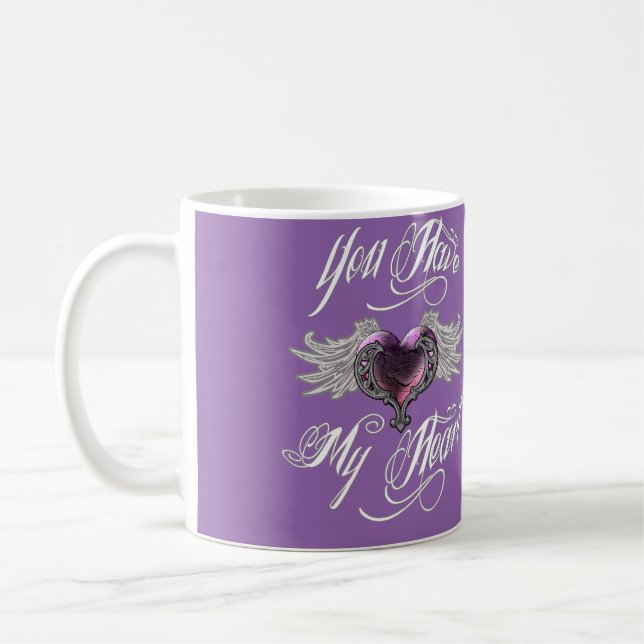 Caneca De Café Você Tem Meu Coração Rosa (Esquerda)