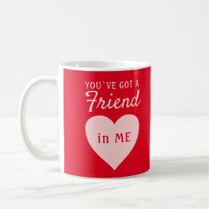 Caneca De Café Você tem um Amigo Coração Rosa Vermelho Amizade