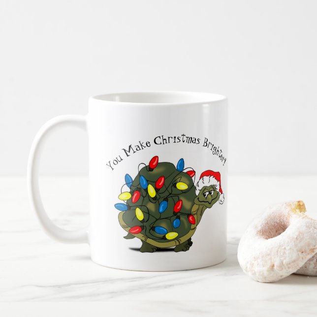 Caneca De Café Você Torna O Natal Mais Brilhante! Turtle Coffee M (Com Donut)