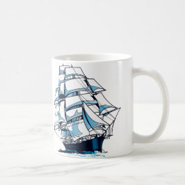 Caneca De Café Voiliers à plusieurs mâts.