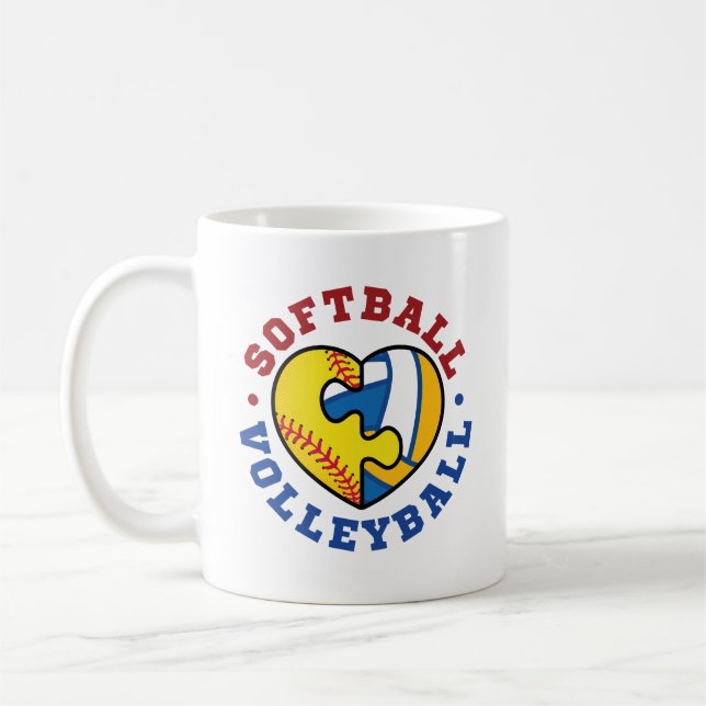 Caneca De Café Voleibol de Softball (Esquerda)
