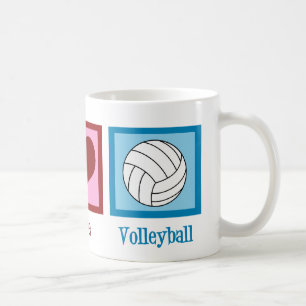 Caneca De Café Voleibol do amor da paz