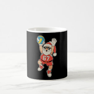 Caneca De Café Voleibol Papai Noel Meme Natal Esporte Natal Feria