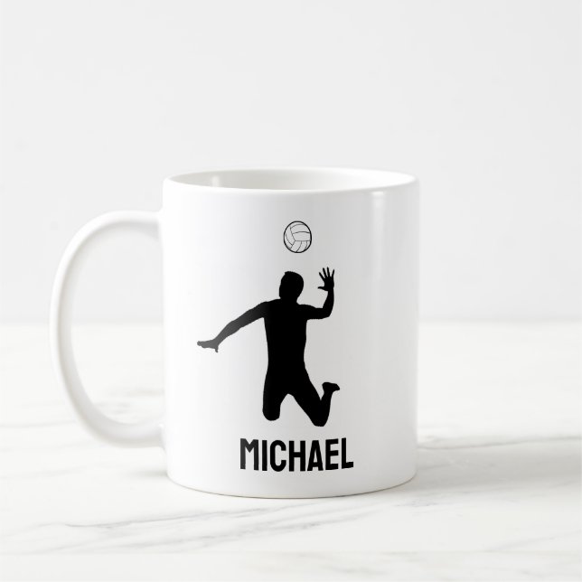 Caneca De Café Voleibol Personalizado,Presente Para Jogador De Vo (Esquerda)