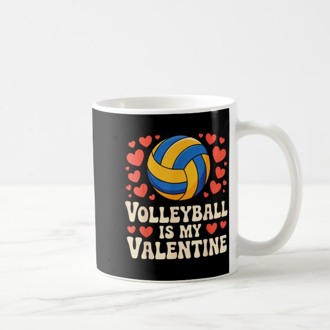 Caneca De Café Volleyball Is My Valentine Romantic Valentines Day (Direita)