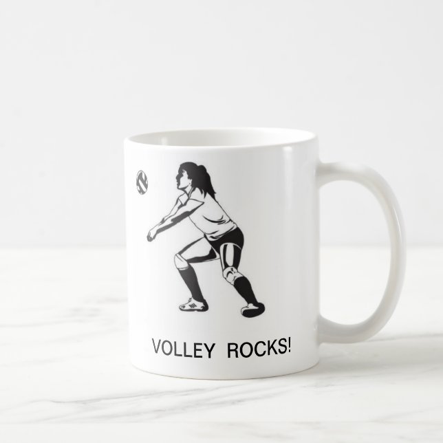 Caneca De Café VOLLEYBALL ROCKS!Mug De Café (Direita)