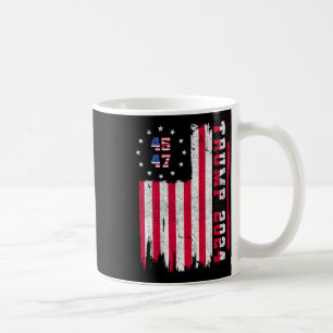 Caneca De Café Volta) 45 47 Trump 2024 American Flag