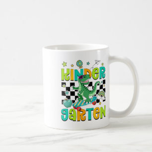Caneca De Café Voltando à Escola Rolando no T-rex de Patins no Ja