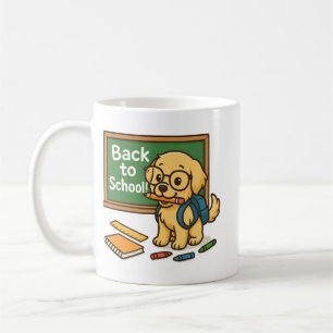 Caneca De Café Voltar à Escola de Pup - Ouro bonito de varejo