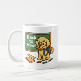 Caneca De Café Voltar à Escola de Pup - Ouro bonito de varejo