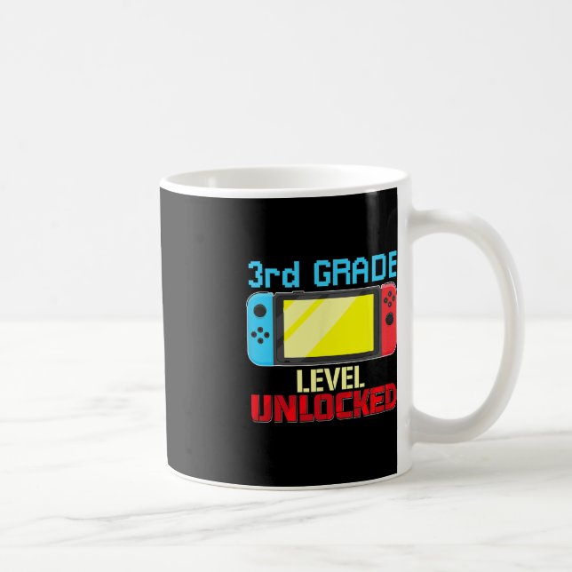 Caneca De Café Voltar à escola de vídeo Gamer de nível 3 (Direita)