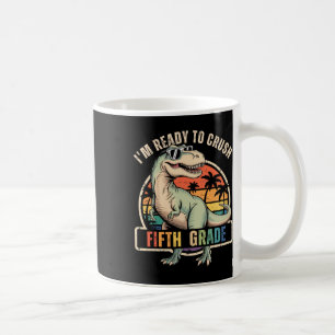 Caneca De Café Voltar À Escola Menino Dinossauro Estou Pronto Par