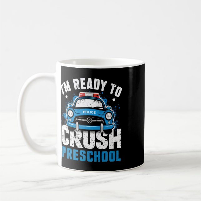 Caneca De Café Voltar às aulas primeiro dia da pré-escola carro d (Esquerda)