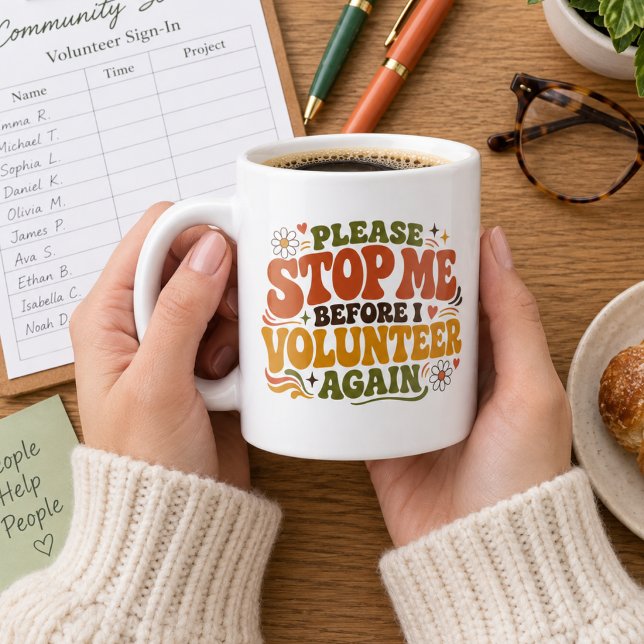 Caneca De Café Voluntário Engraçado (The perfect gift for your favorite volunteers who are outstanding at helping others. )