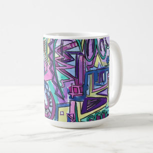 Caneca De Café Vontade Livre-Arte abstrata pintada à mão