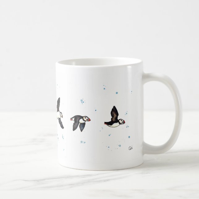Caneca De Café Voo bonito dos papagaio-do-mar (Direita)