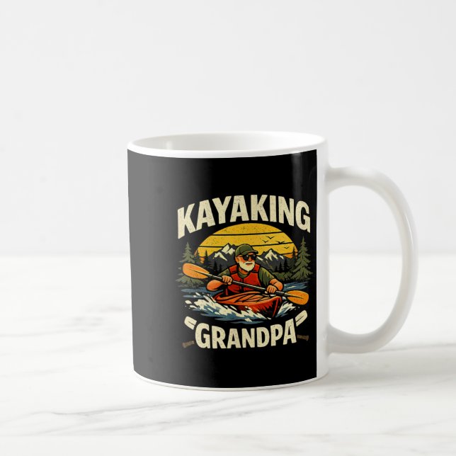 Caneca De Café Vôo de Avô Engraçado Caiaque Remo Exterior (Direita)