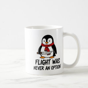 Caneca De Café Voo Nunca Foi Uma Opção Pinguim Sarcástico Engraça