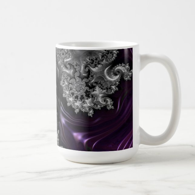 Caneca De Café Vórtice Fractal Púrpura (Direita)