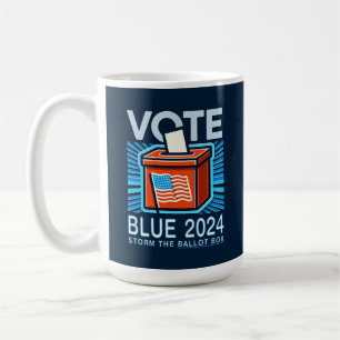 Caneca De Café Votação Blue 2024 Caixa de Votação Eleições Presid