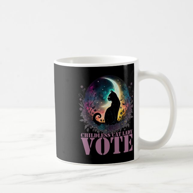 Caneca De Café Votação de Senhora de Gato Infantil (Direita)