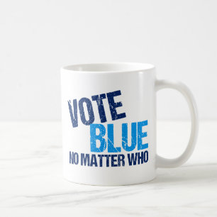 Caneca De Café Votar Azul Não Importa Quem Partido Democrático