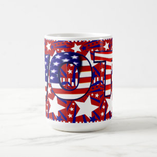 Caneca De Café Votar com Estrelas e Stripes -