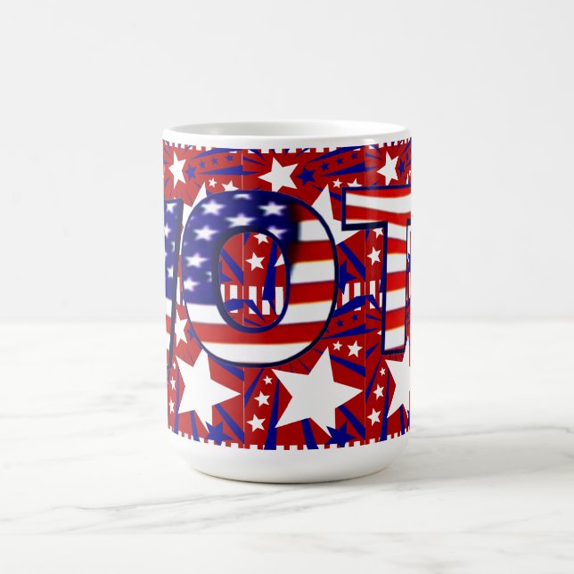 Caneca De Café Votar com Estrelas e Stripes - (Centro)