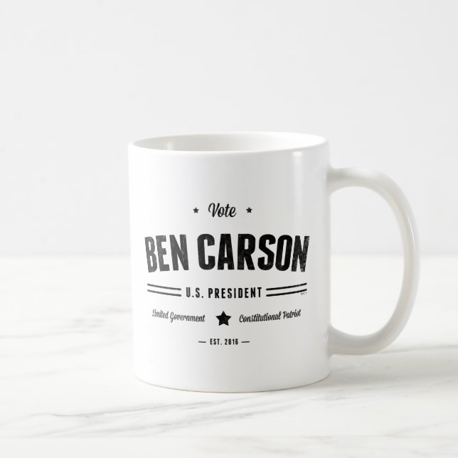 Caneca De Café Vote Ben Carson 2016 (Direita)