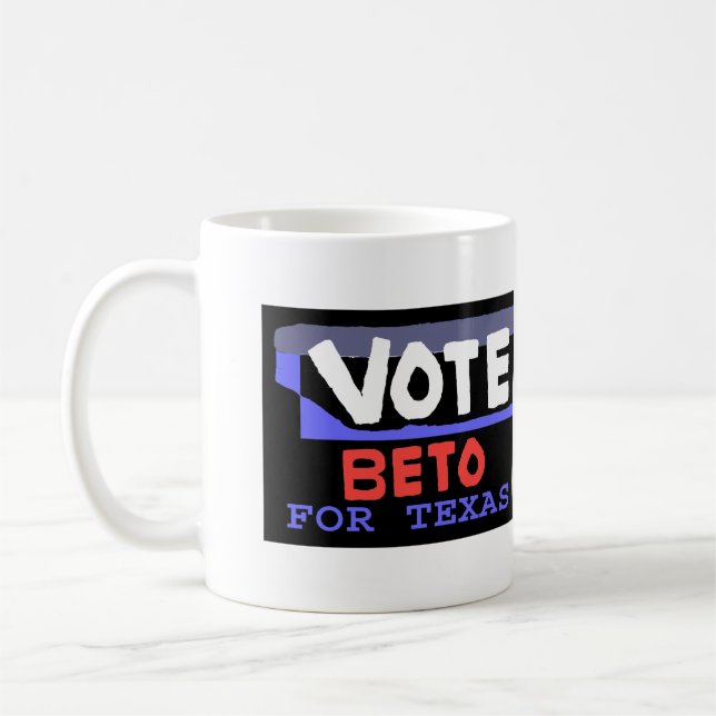 Caneca De Café Vote Beto Para Texas Design (Esquerda)