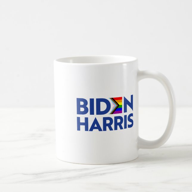 Caneca De Café Vote Biden Harris Lgbt Lgbtq Progress Prim Sinaliz (Direita)