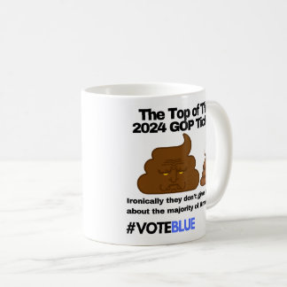 Caneca De Café Vote Blue 2024: Poop Anti-Trump Emoji Design