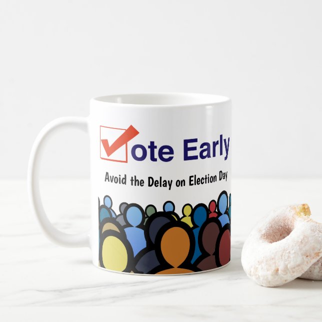 Caneca De Café Vote com Antecedência (Com Donut)