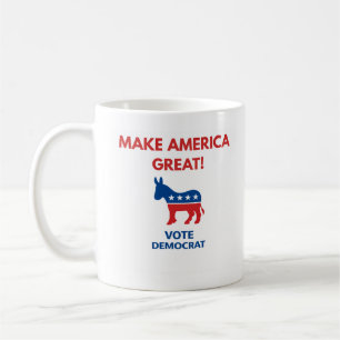 Caneca de Café Vote Democrata Pro-Democracia
