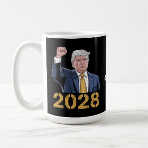 Caneca De Café Vote Donald Trump 2028 Pro Trump USA Flag