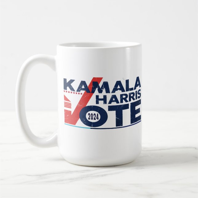 Caneca De Café Vote em Kamala Harris T-Shirt (Esquerda)