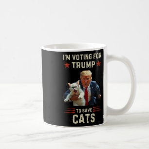Caneca De Café Vote Trump 2025 Para Salvar Gatos De Serem Comidos