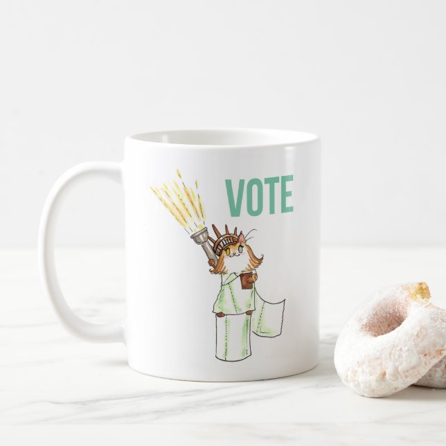 Caneca De Café Votem! (Com Donut)